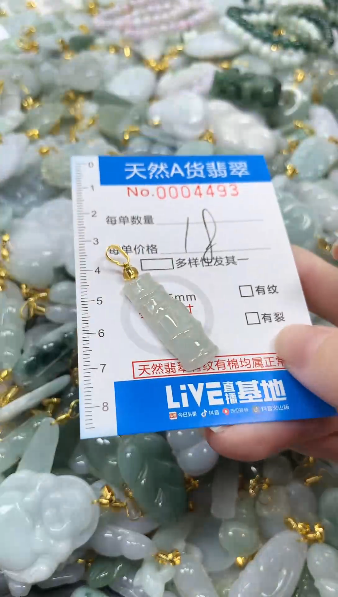 颈饰未镶嵌翡翠净货挂件-4493