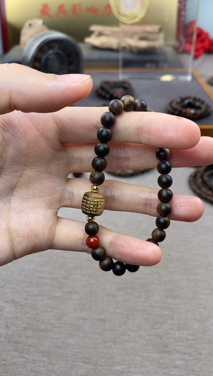 【闪购商品】沉香手串富森红土0.6+五条+配饰沉水单圈