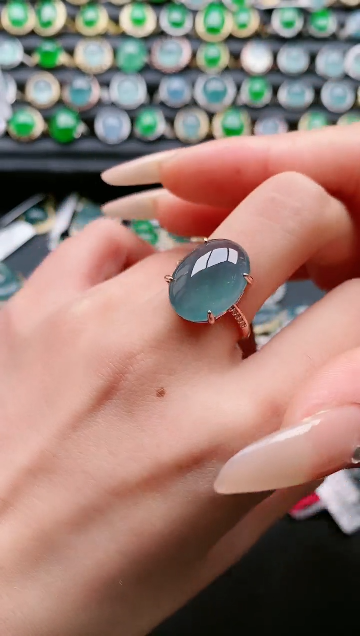 【闪购商品】翡翠戒指银S925镶嵌111111111