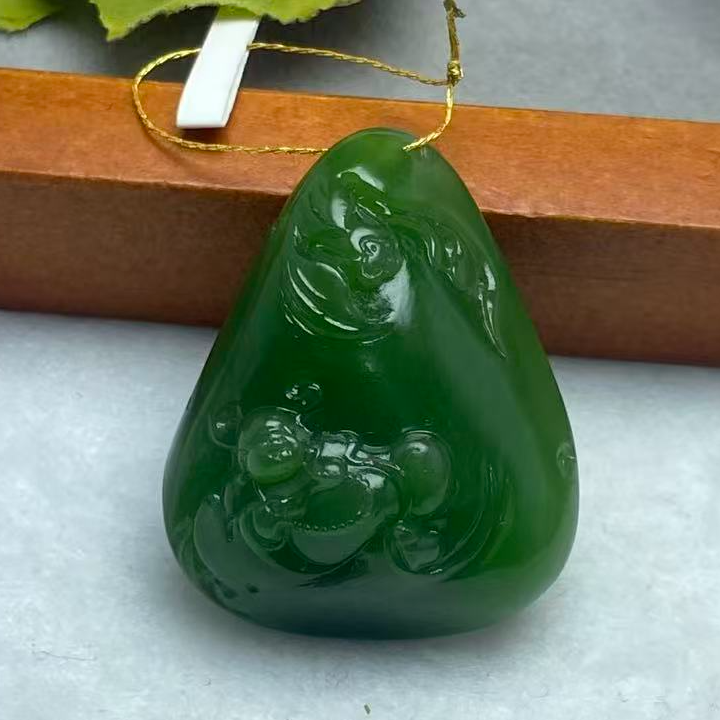 和田玉白玉弥勒佛D039