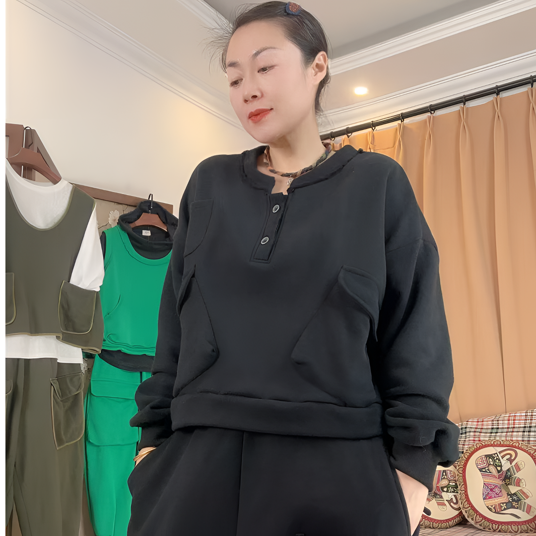 本古佳0803斯密绒半开门卫衣140*55休闲时尚百搭宽松显瘦气质女