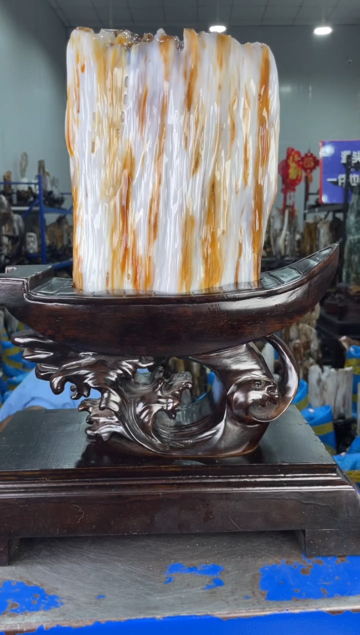 【闪购商品】硅化玉摆件未镶嵌45