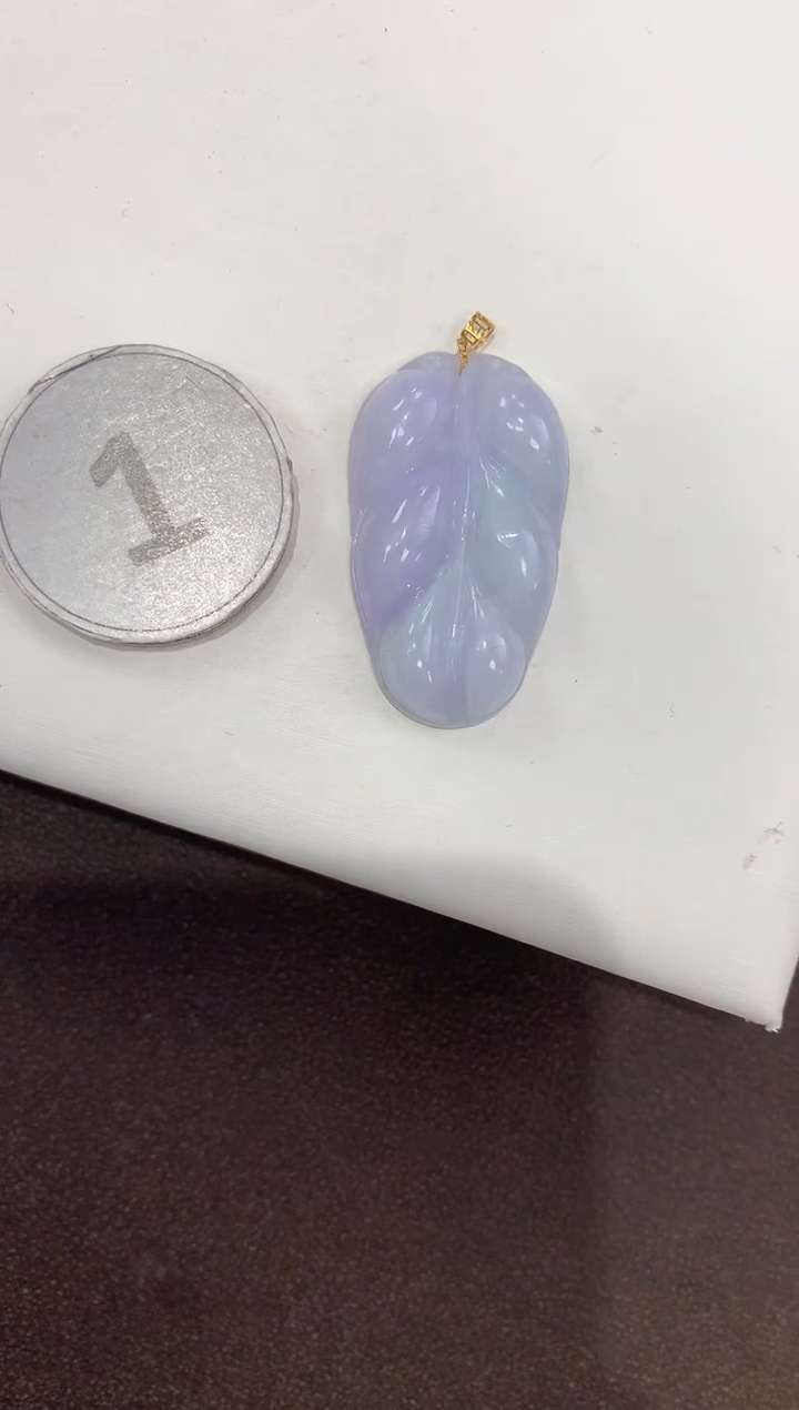 颈饰18K金镶嵌翡翠天然缅甸A货翡翠