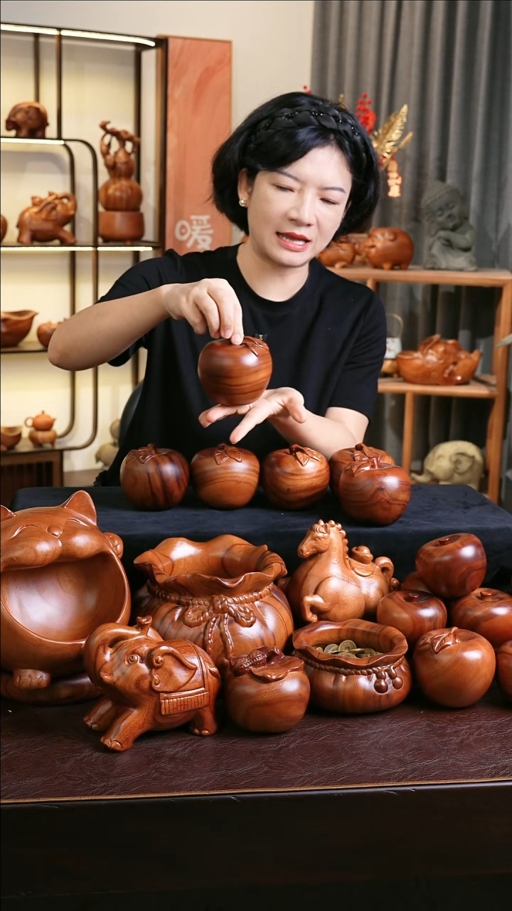 木MB059-2苹果摆件中号微瑕福利随缘发其一