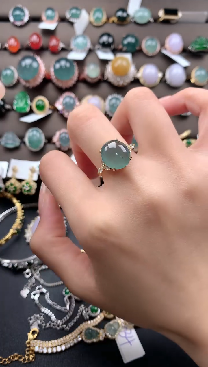 【闪购商品】翡翠戒指银S925镶嵌4324324