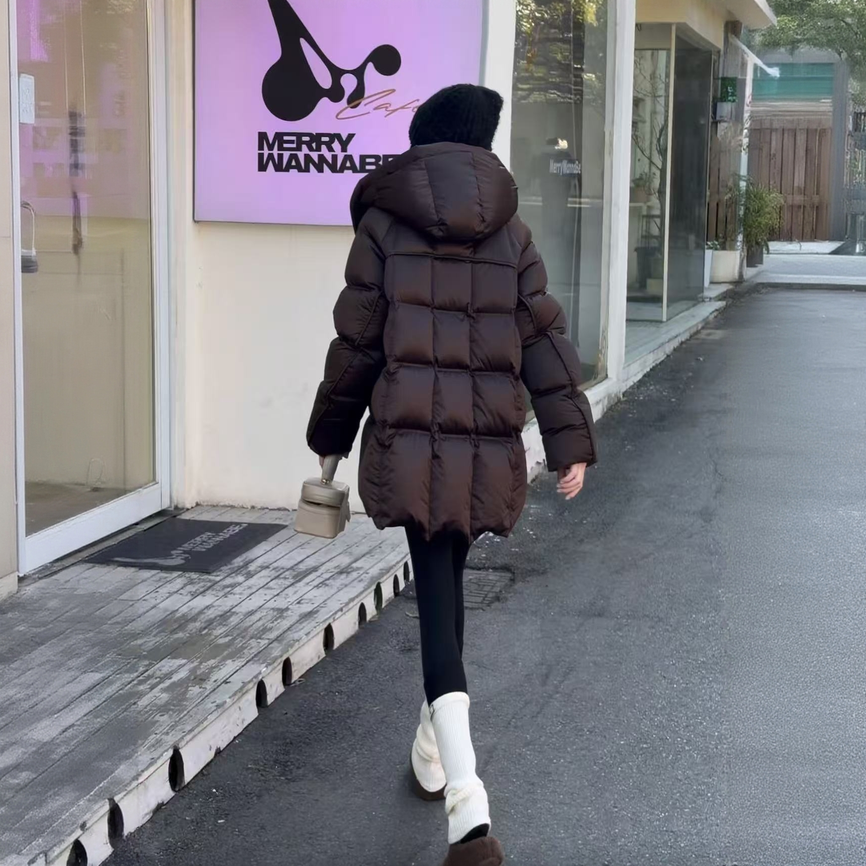 【雪儿专属】塔夫绸小富婆冬季厚款女中长款高定连帽95白鹅绒服