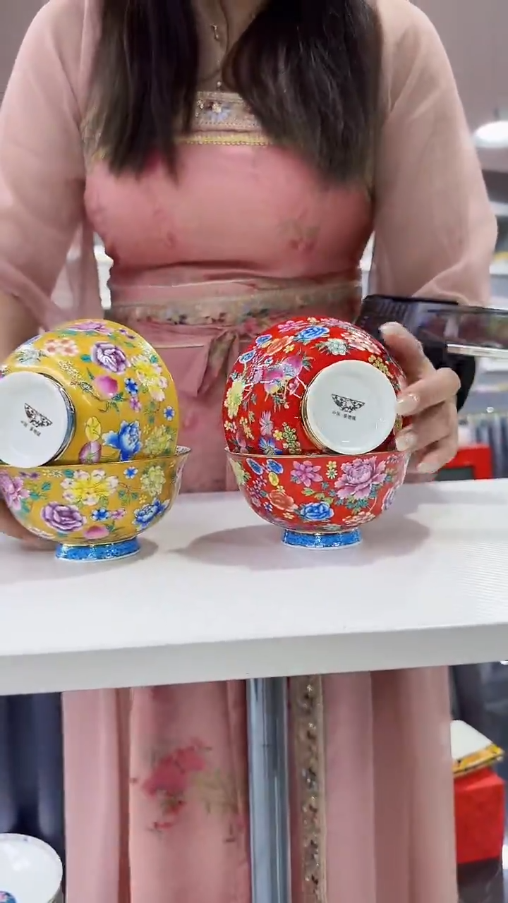 瓷片4.5英寸饭碗4个景德镇餐具