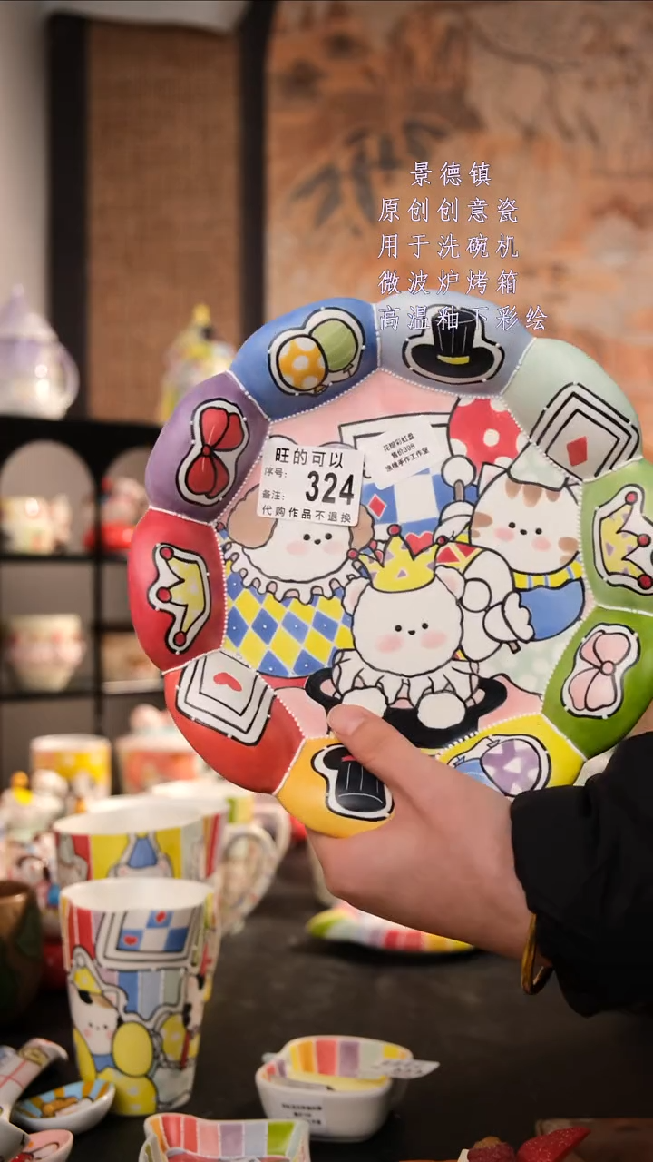 摆件陶旺的可以陶瓷手工手绘设计师款