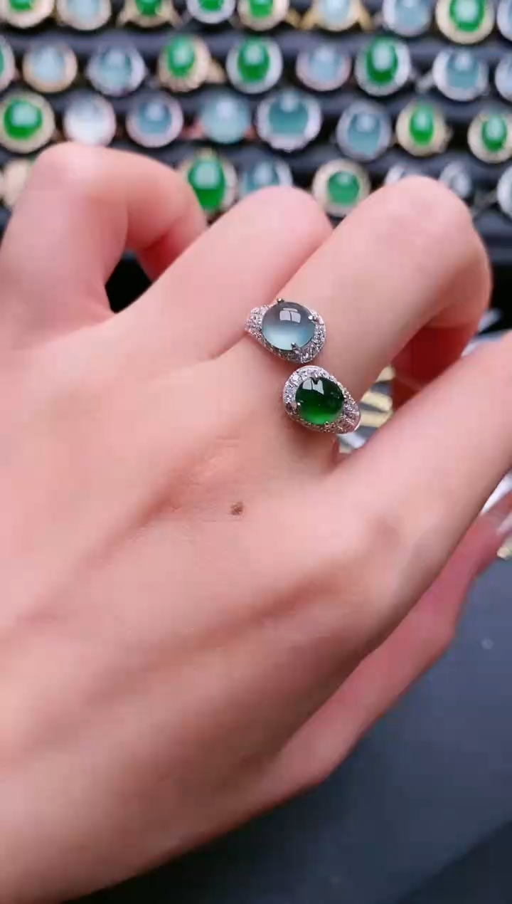 【闪购商品】翡翠戒指银S925镶嵌1111111