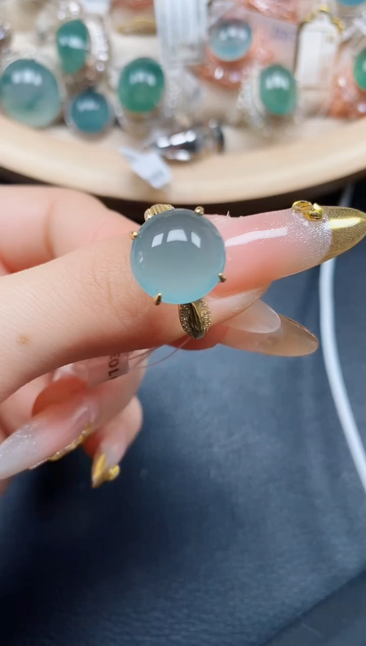 【闪购商品】翡翠戒指银S925镶嵌翡翠