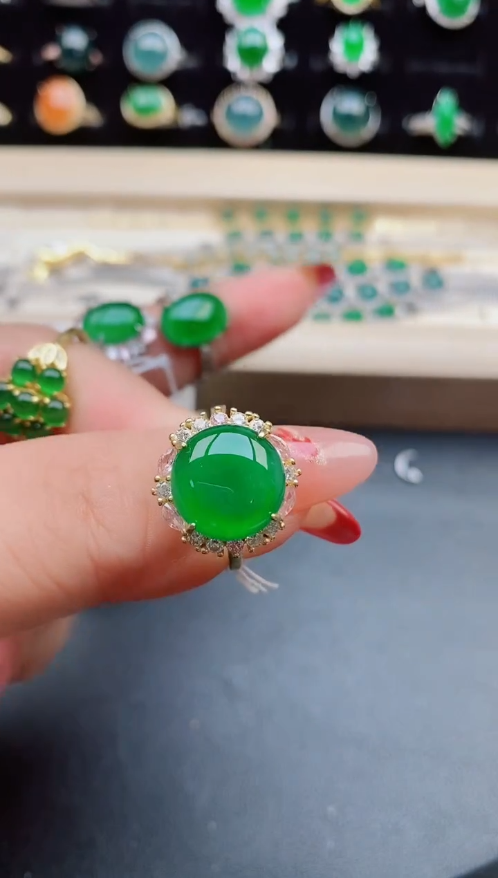 【闪购商品】翡翠戒指银S925镶嵌321321