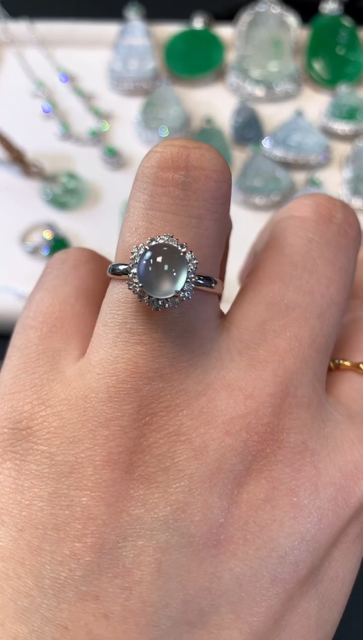 【闪购商品】翡翠戒指18K金镶嵌A268|4980