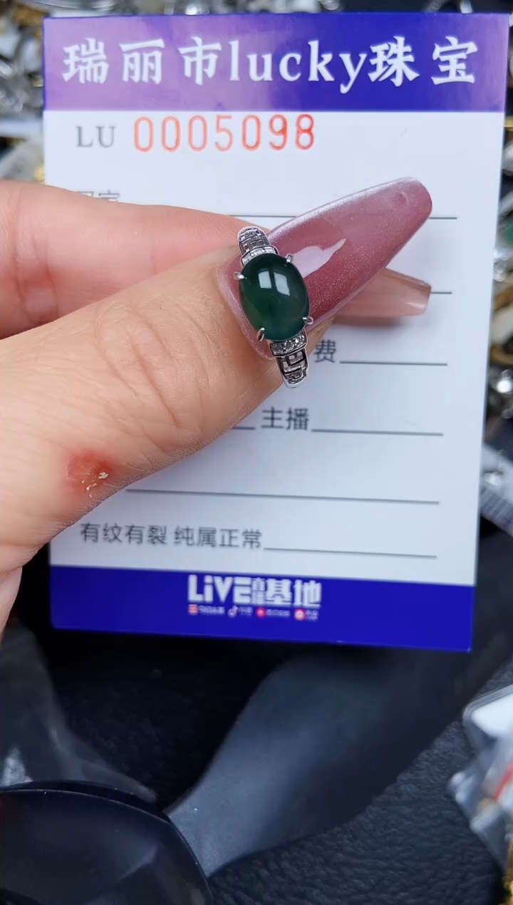 翡翠银S925镶嵌颈饰5098