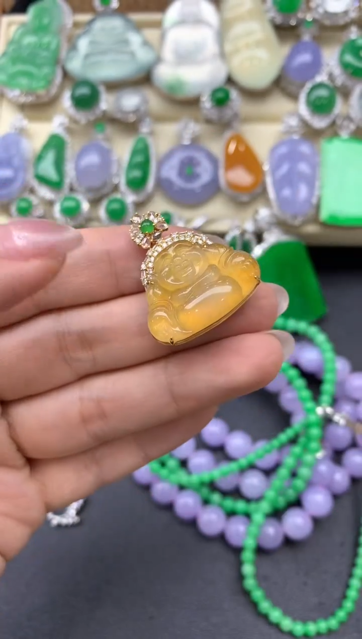 【闪购商品】翡翠颈饰18K金镶嵌457-中国好珍宝