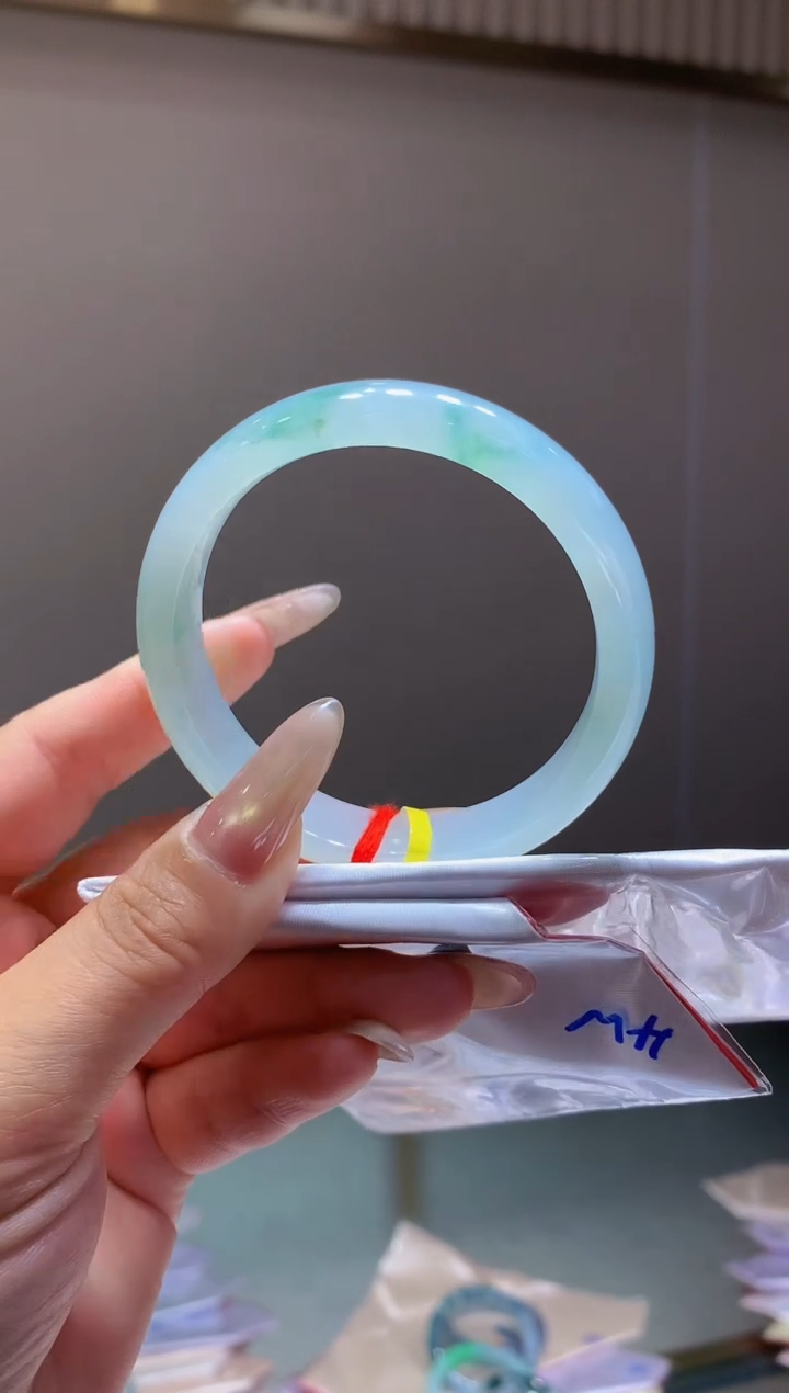 未镶嵌手镯翡翠-F98-正圈54.9