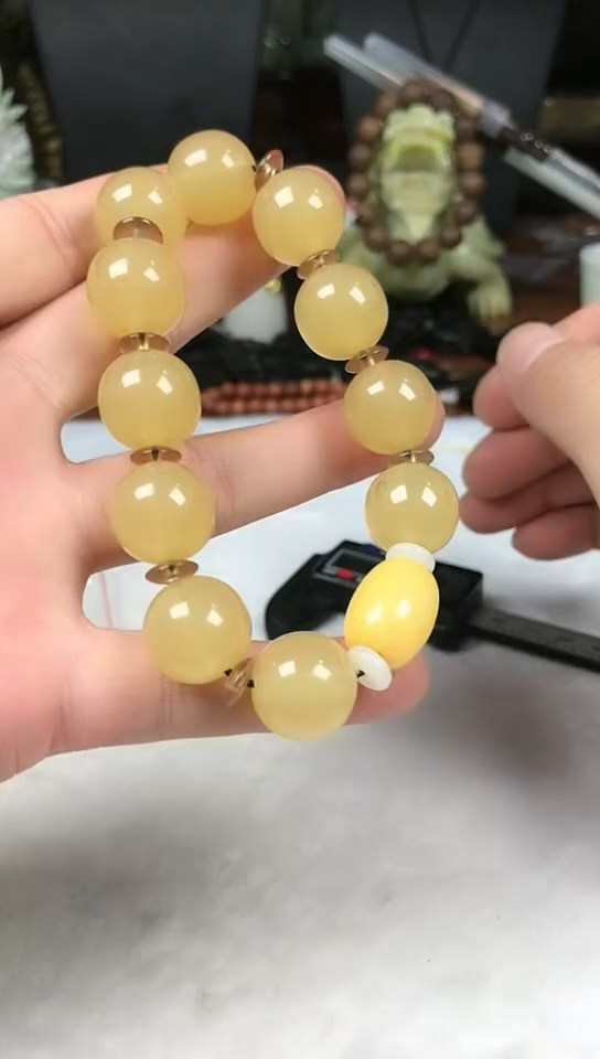 石英质玉手链合金羊角手串16