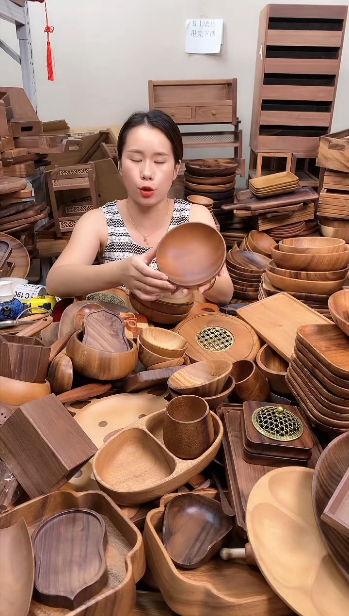 木  南美胡桃木深碟15*5cm   内销