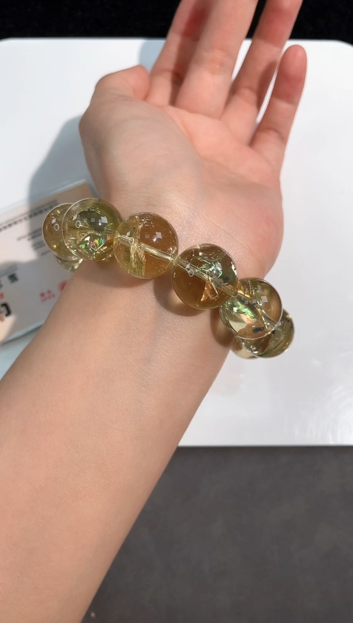 【闪购商品】水晶手链未镶嵌24号爆闪黄阿赛单圈18mm