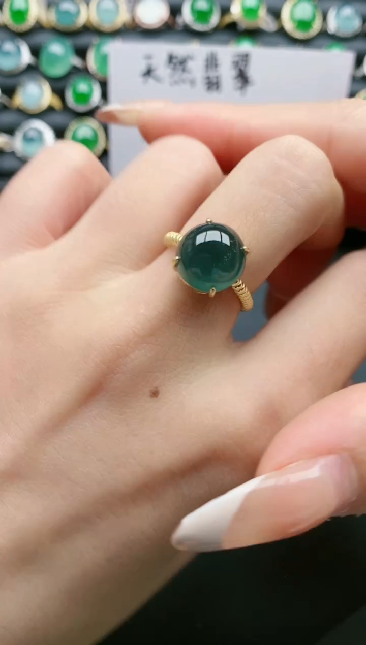 【闪购商品】翡翠戒指银S925镶嵌111111