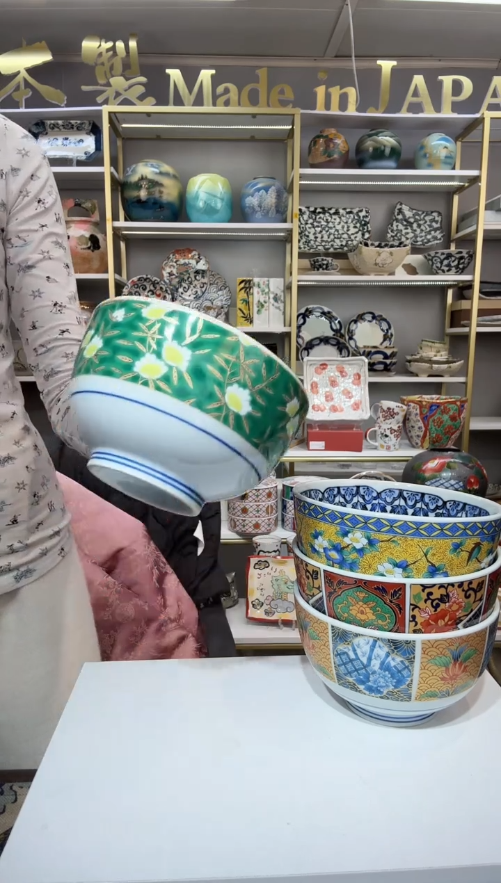 瓷13厘米饭碗一只装绿色