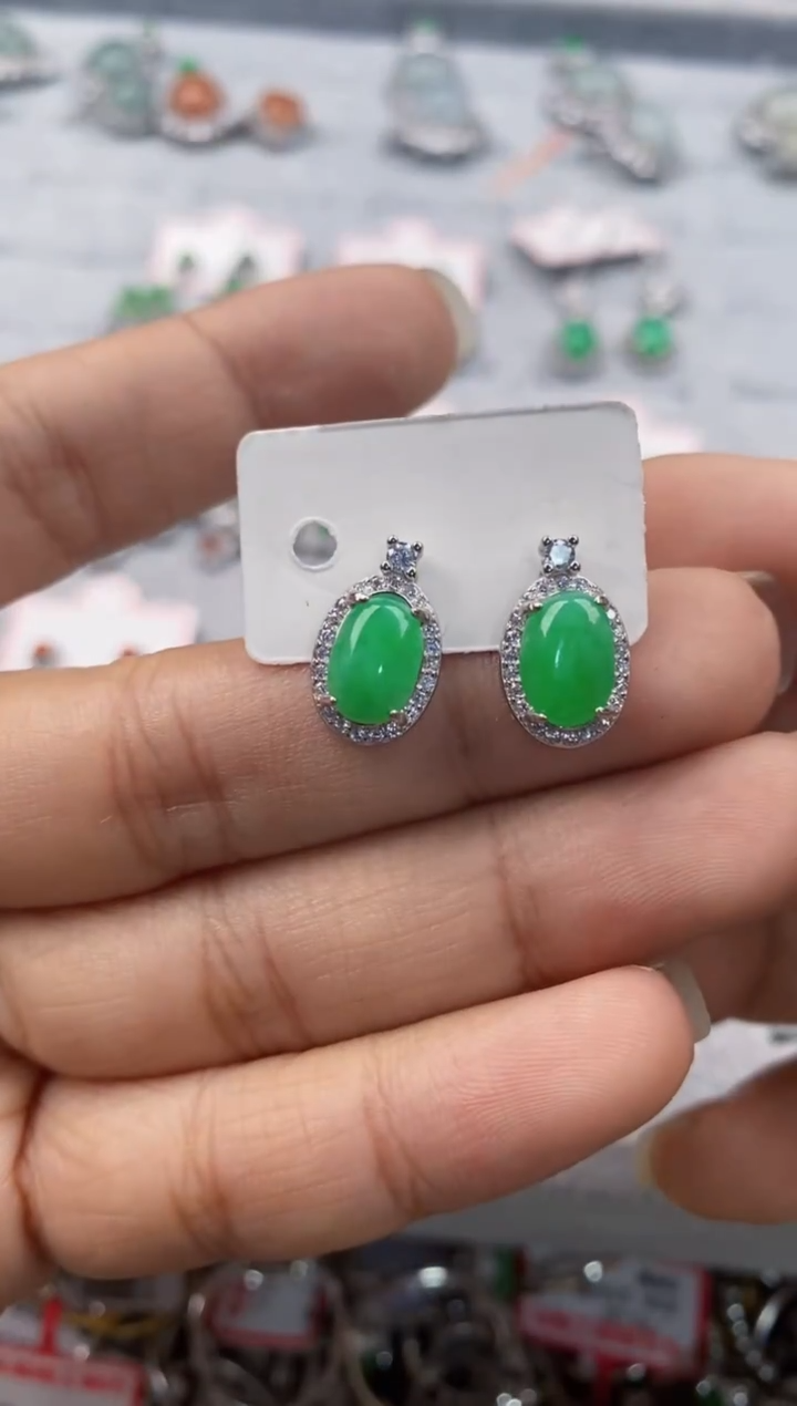 银S925镶嵌戒指翡翠222              3