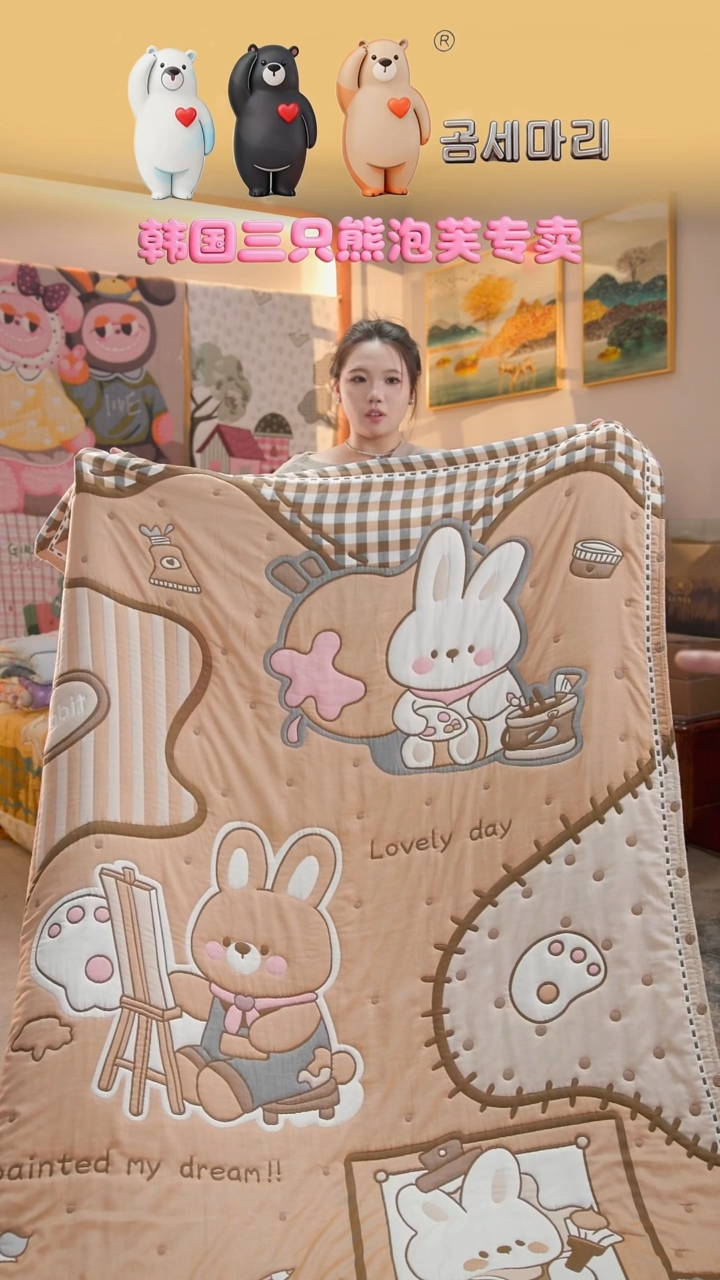 棉花绘画小兔-150x200