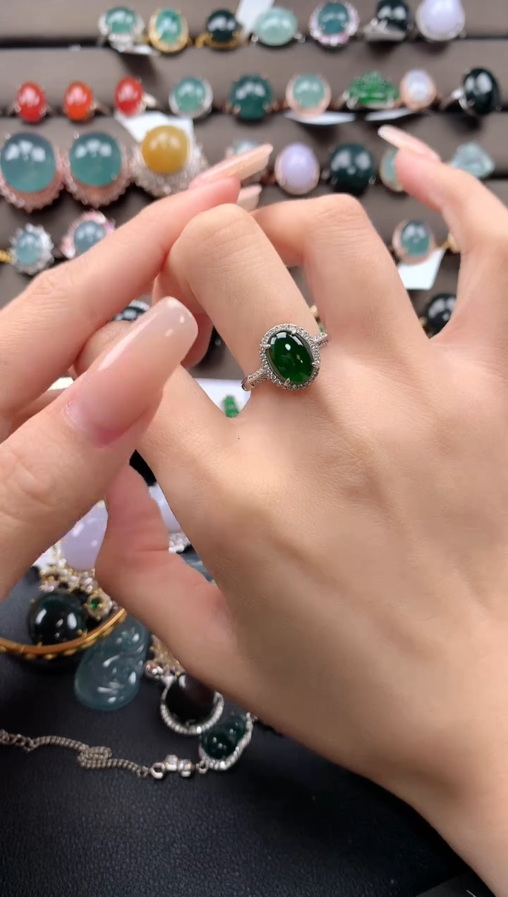 【闪购商品】翡翠戒指银S925镶嵌32432432