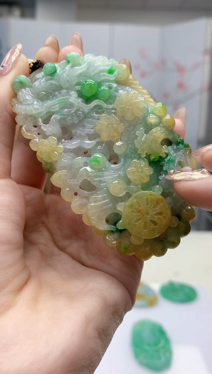 【闪购商品】定制翡翠未镶嵌4829jw-毛货挂件104