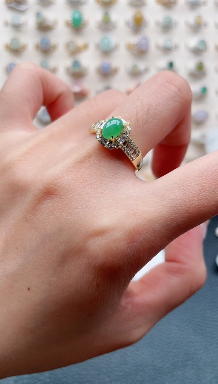 【闪购商品】翡翠戒指银S925镶嵌1111