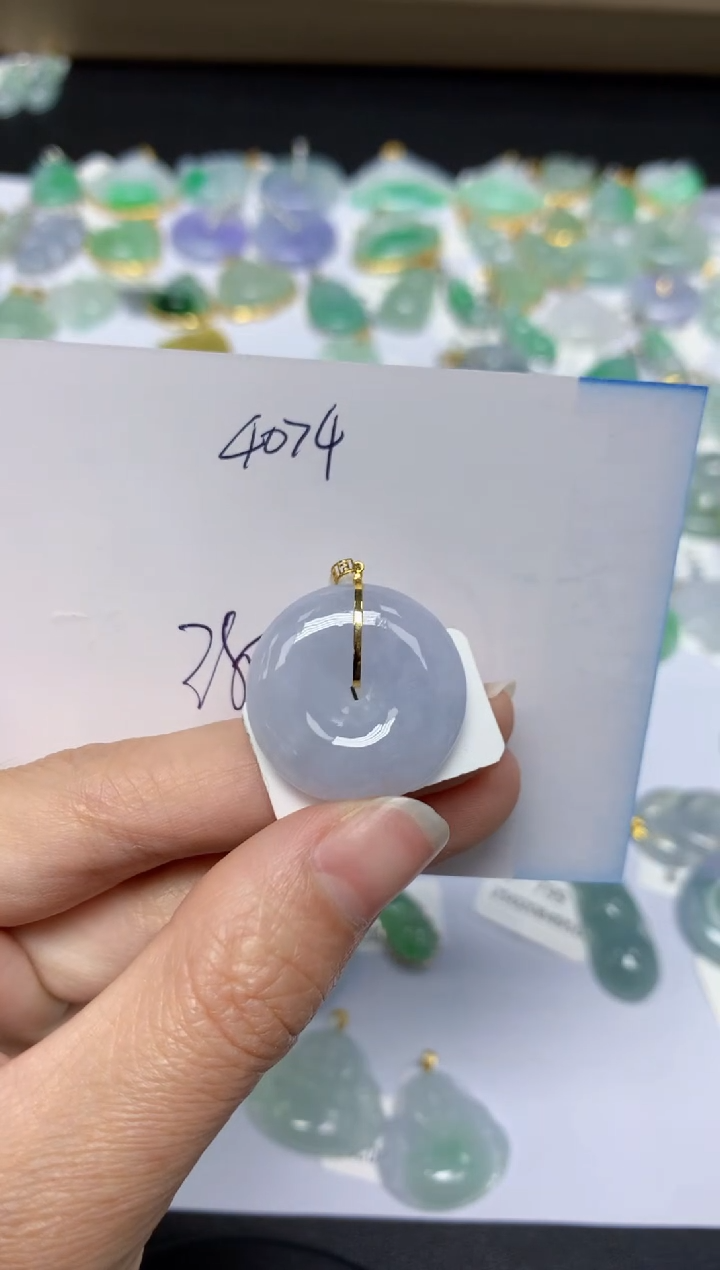 【闪购商品】翡翠颈饰18K金镶嵌 天然翡翠A货