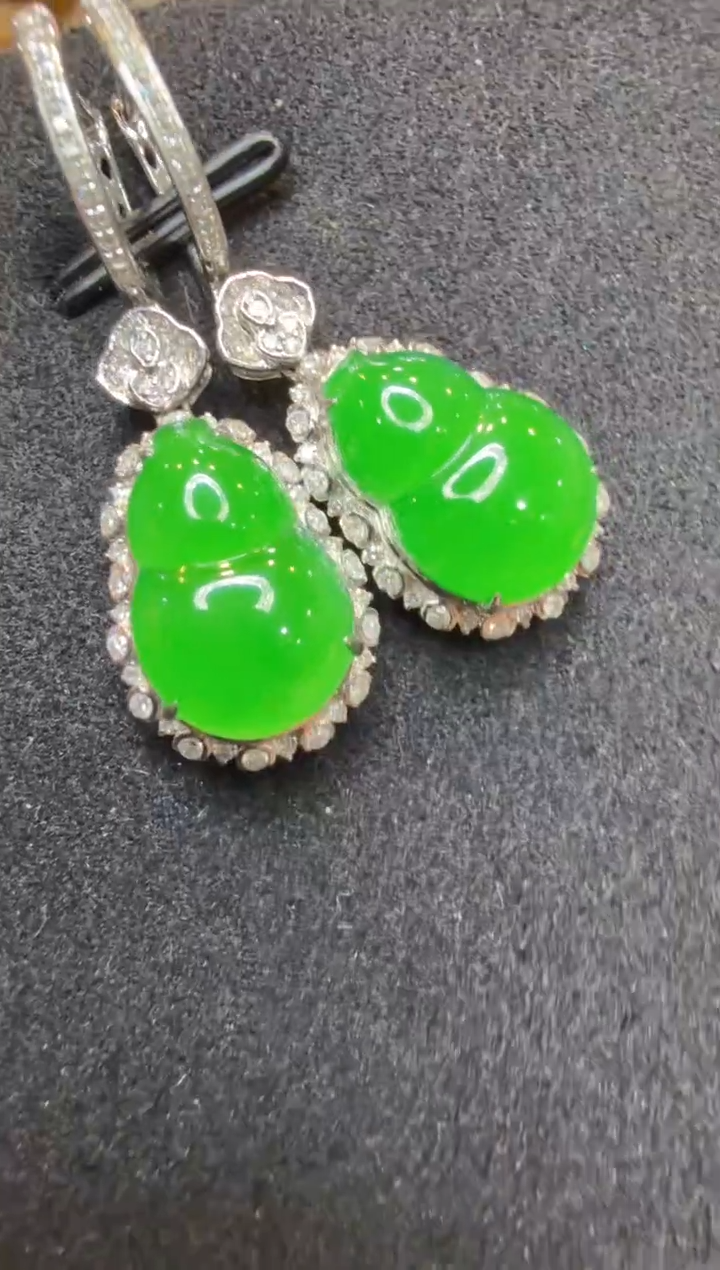 18K金镶嵌翡翠耳饰多样性团购发一件