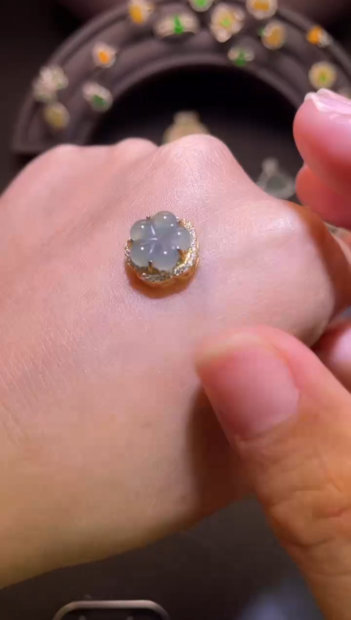 吊坠(不含链)银S925镶嵌翡翠1