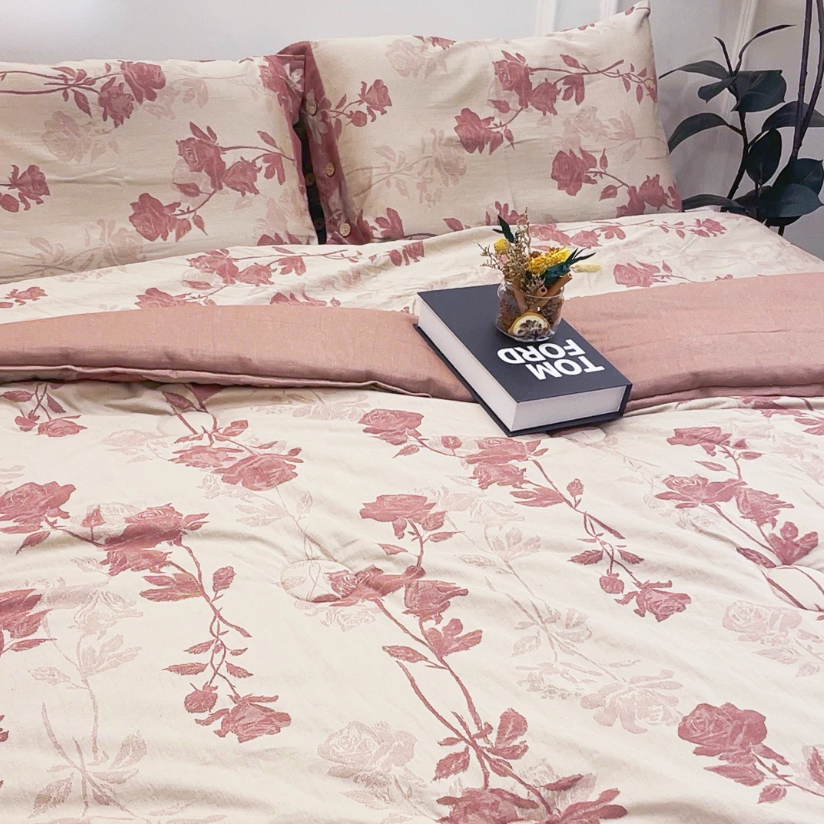 【干枯玫瑰】48*74枕套纯棉双层纱布一对装全棉可水洗A类有氧纱枕套