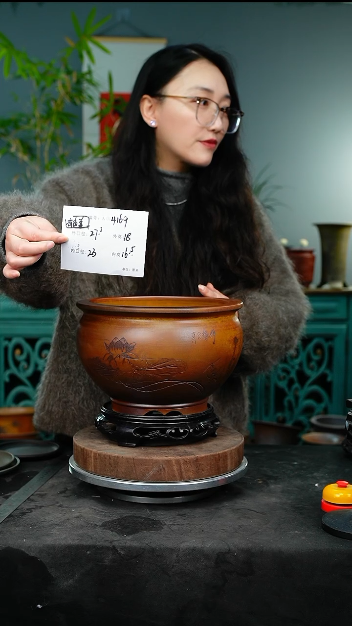 紫砂花盆4169+s颜色不挑