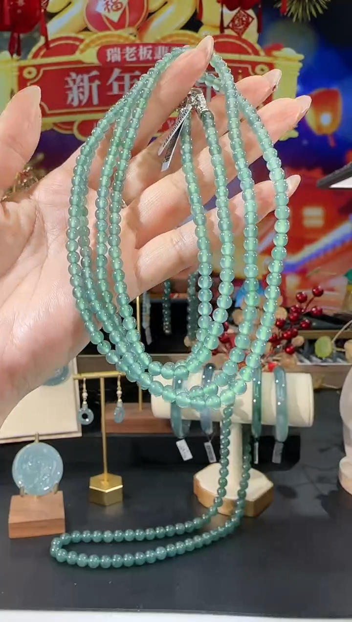 【闪购商品】翡翠项链未镶嵌长串多样性发一