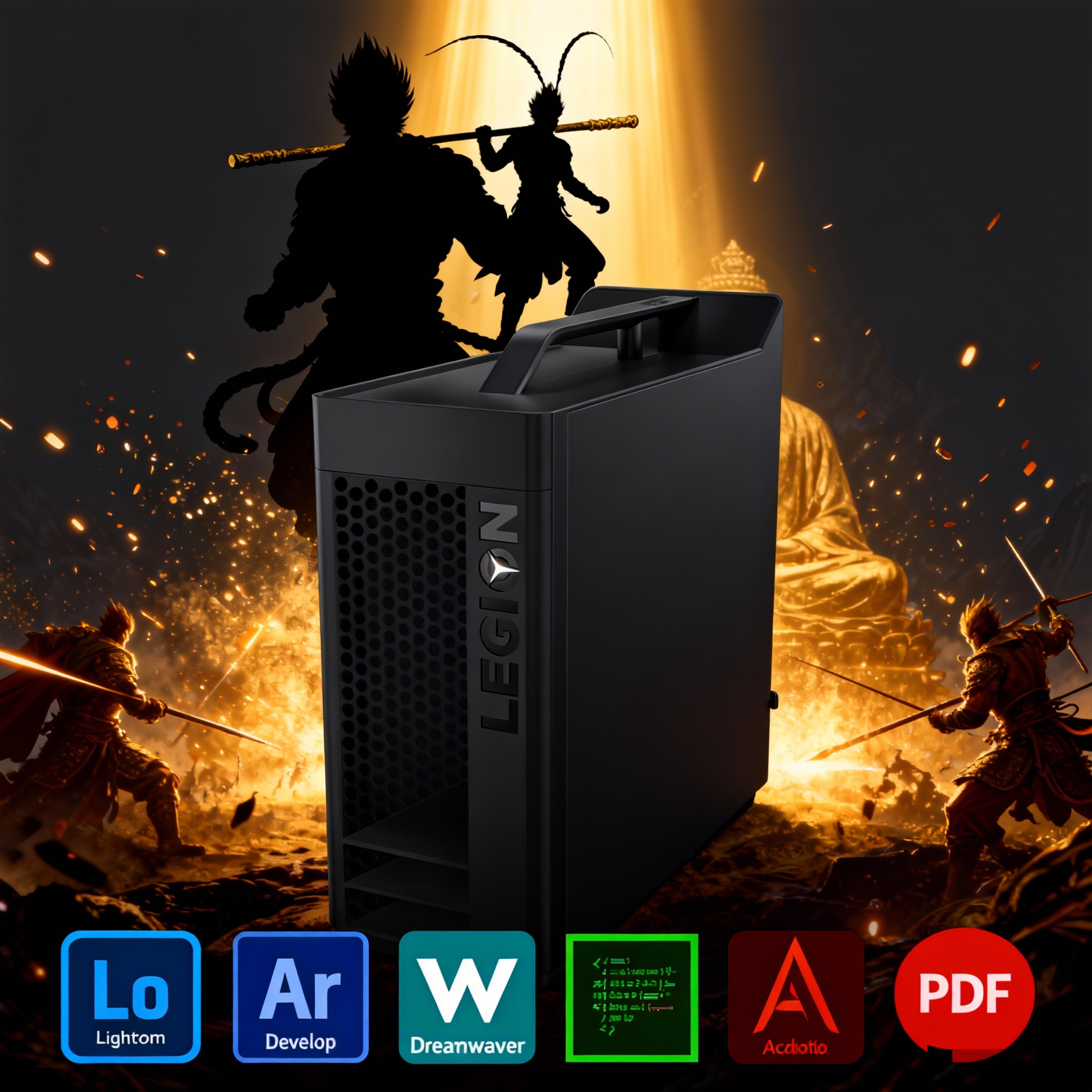 95新 Lenovo/联想 品牌原装台式机主机游戏电脑设计剪辑办公