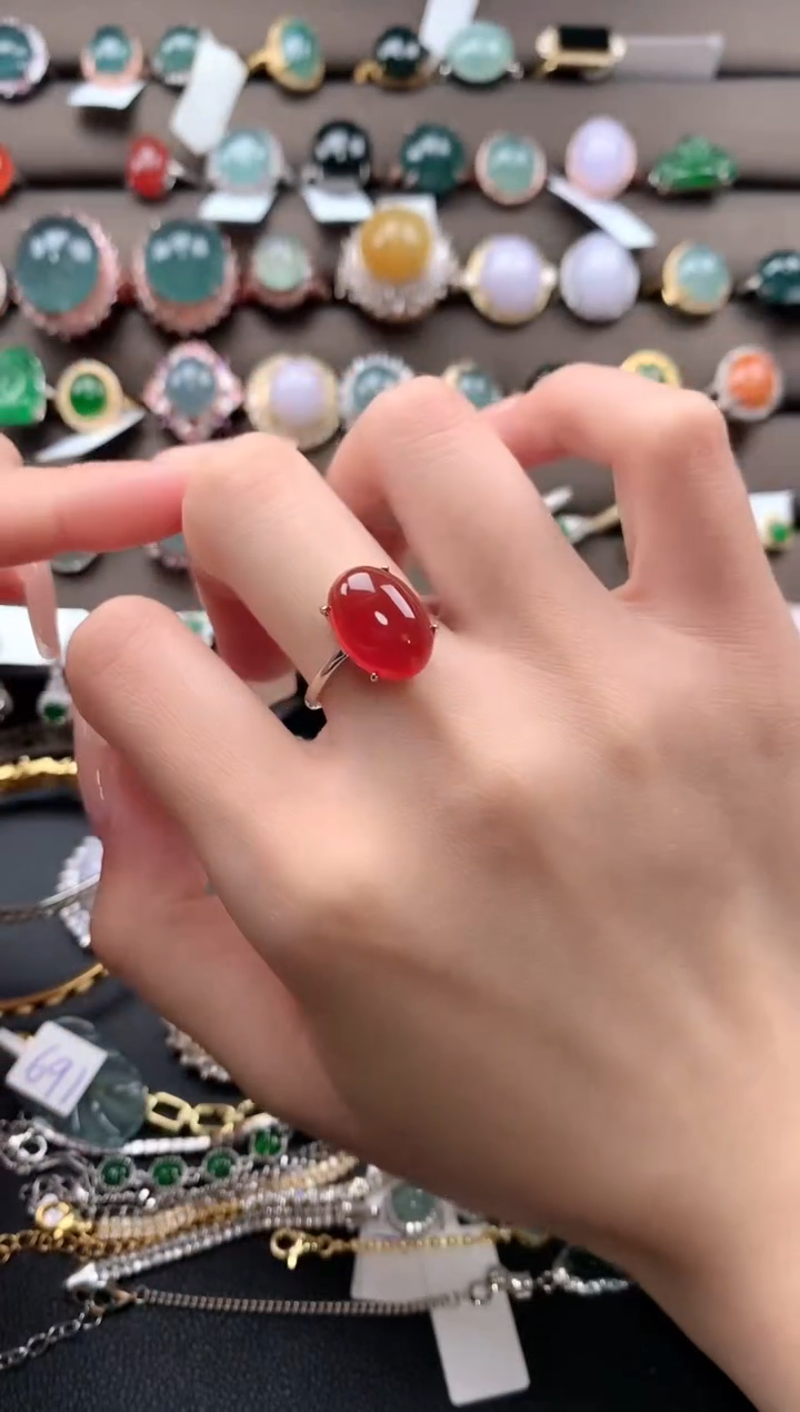 【闪购商品】玛瑙/玉髓戒指合金432432423