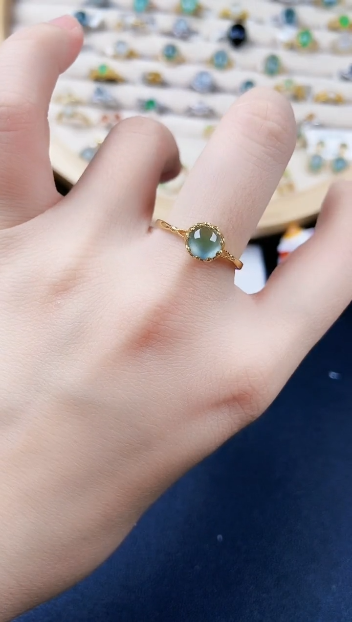 【闪购商品】翡翠银S925镶嵌戒指645644