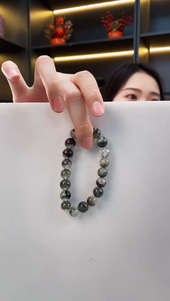 未镶嵌手链水晶半盆绿幽灵手串