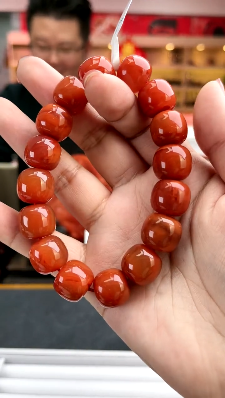 南红玛瑙未镶嵌卡15南红瓦西火焰老型单圈一件23