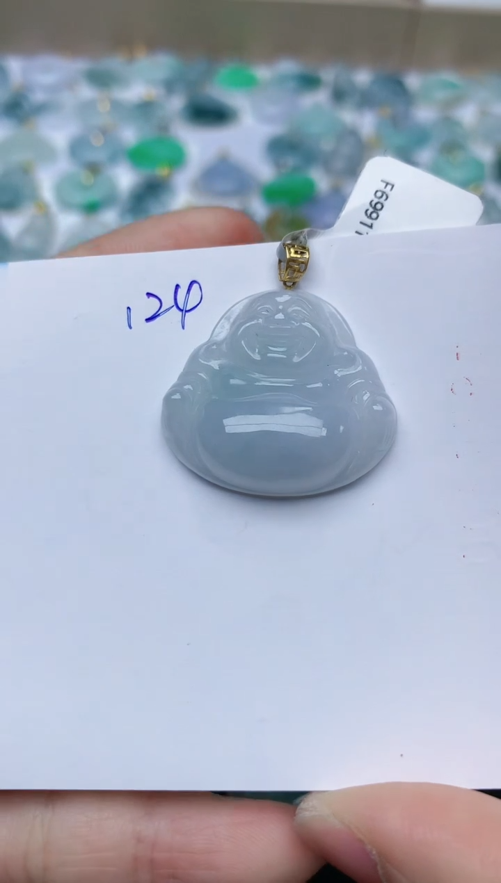 【闪购商品】翡翠颈饰18K金镶嵌天然翡翠A货    124