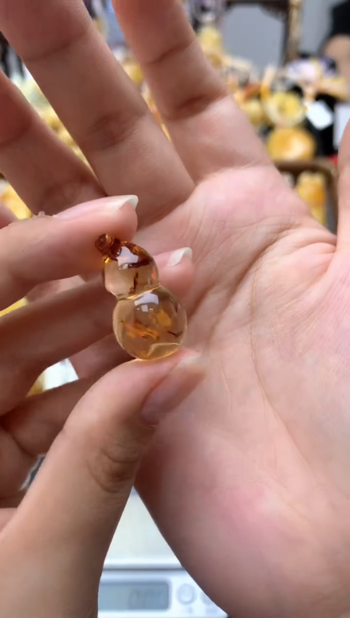 未镶嵌琥珀珠宝奇石024琥珀蜜蜡花粉有纹小坑介意勿拍