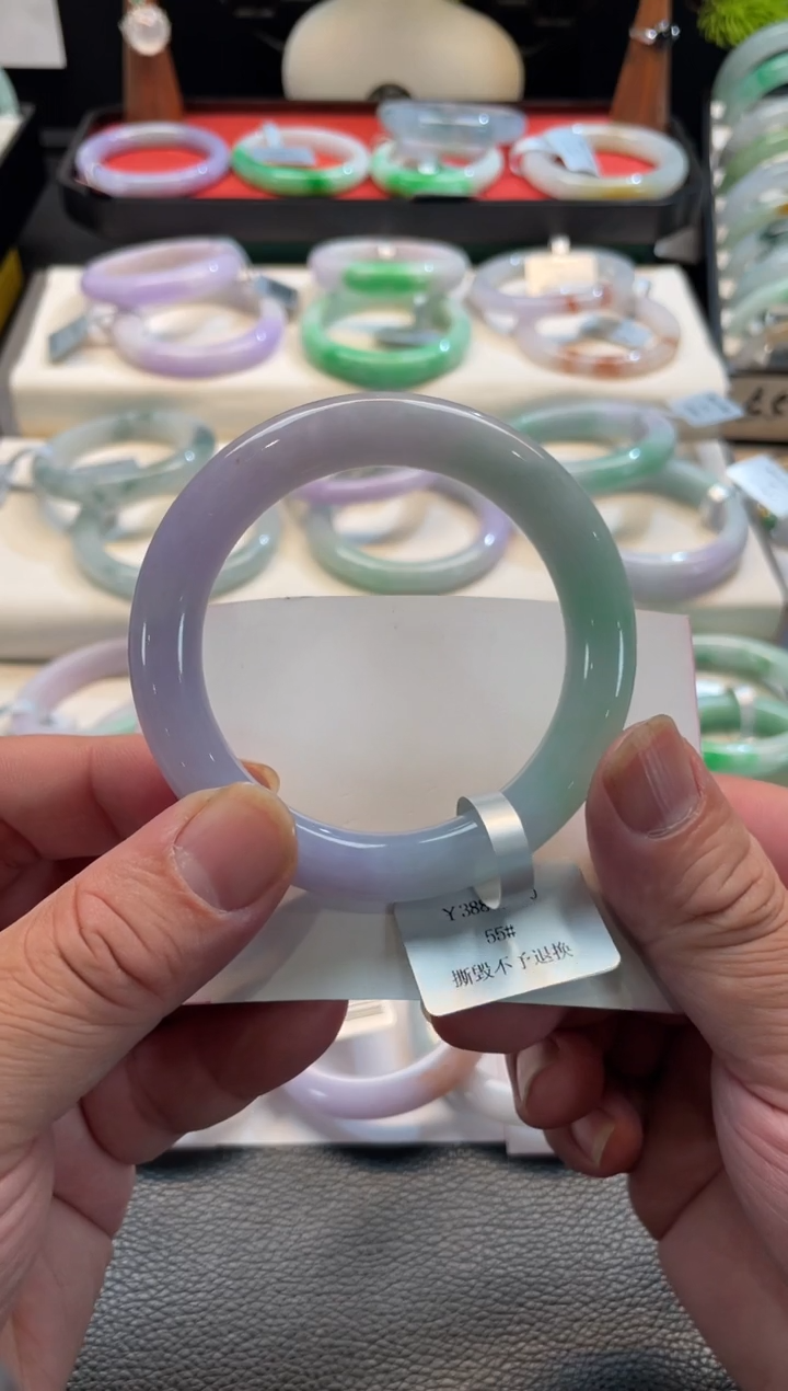 未镶嵌手镯翡翠136号 55.5圆条