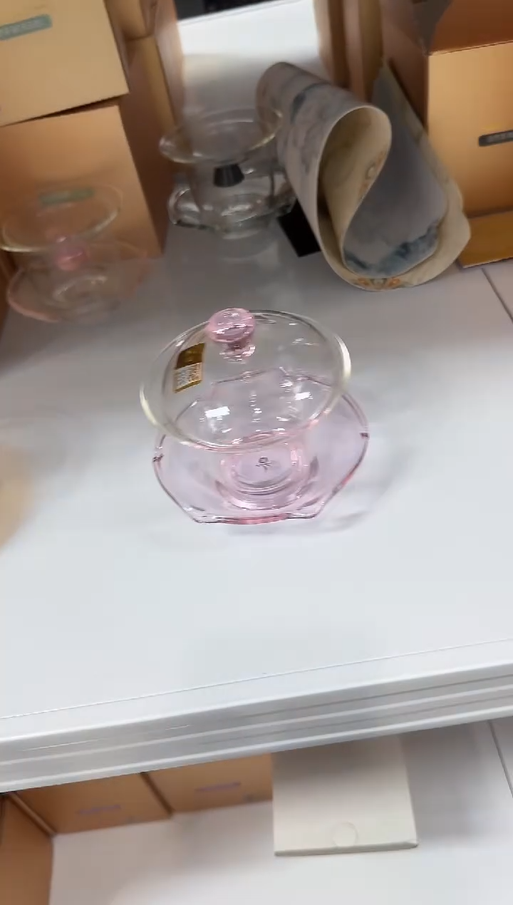 【闪购商品】@@禾器荷叶盖碗浅粉色