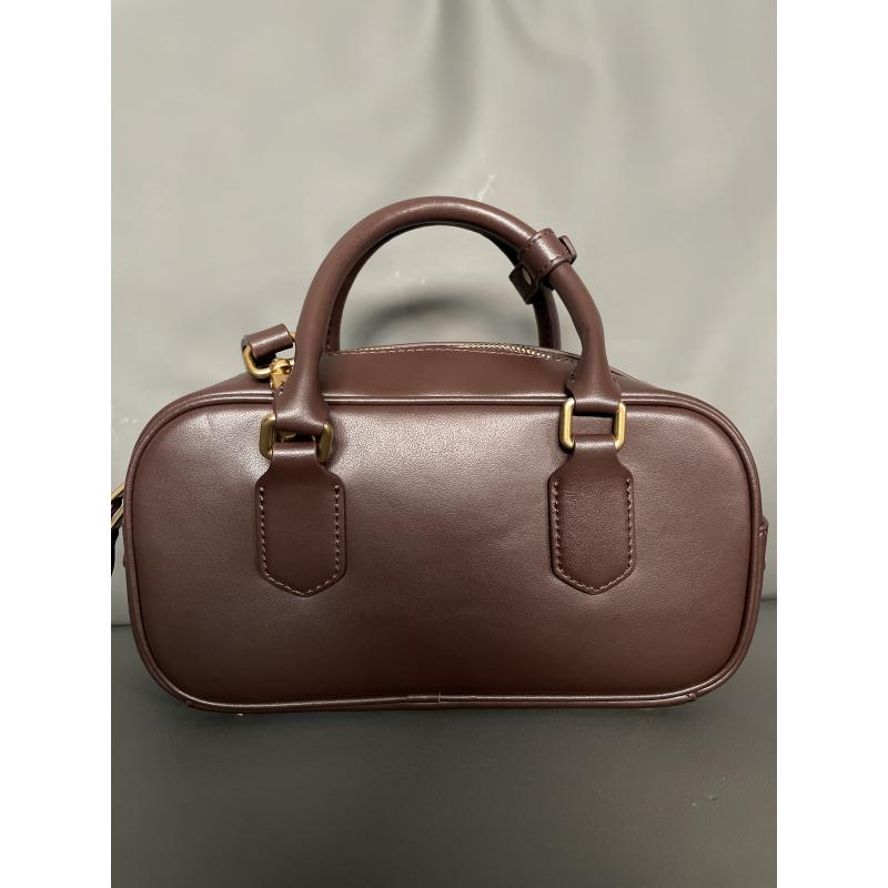 时尚潮流真皮新款女包小手提包 0143 秒保龄球石楠木色