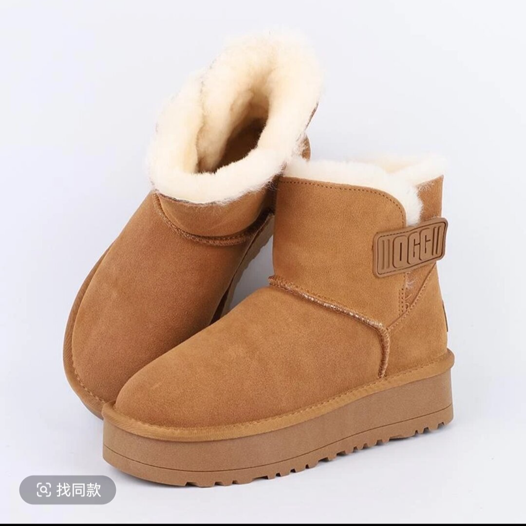 冬季时尚雪地靴加绒轮胎女雪地靴筒靴雪地靴