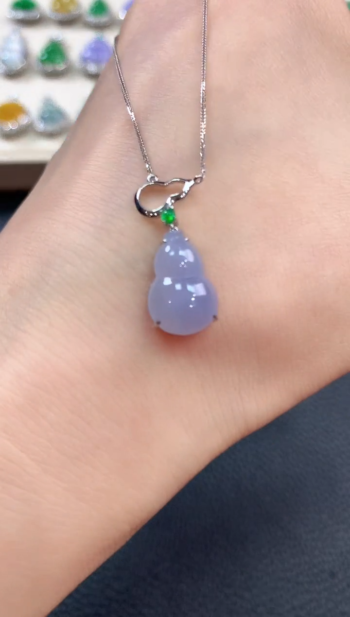 【闪购商品】翡翠套链18K金镶嵌b8有色差