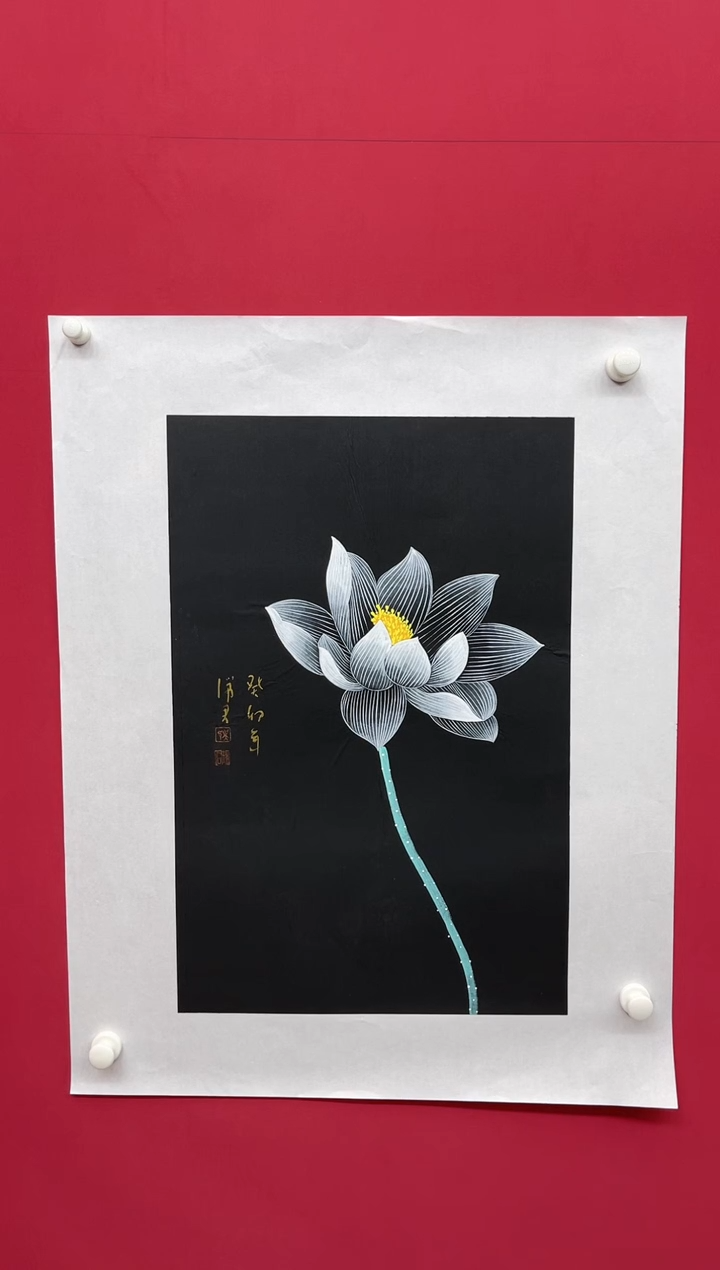 【闪购商品】国画吴-四尺三开荷花/无框/W