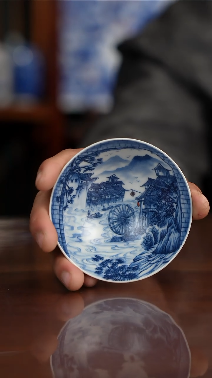 景琳藏青花北派山水