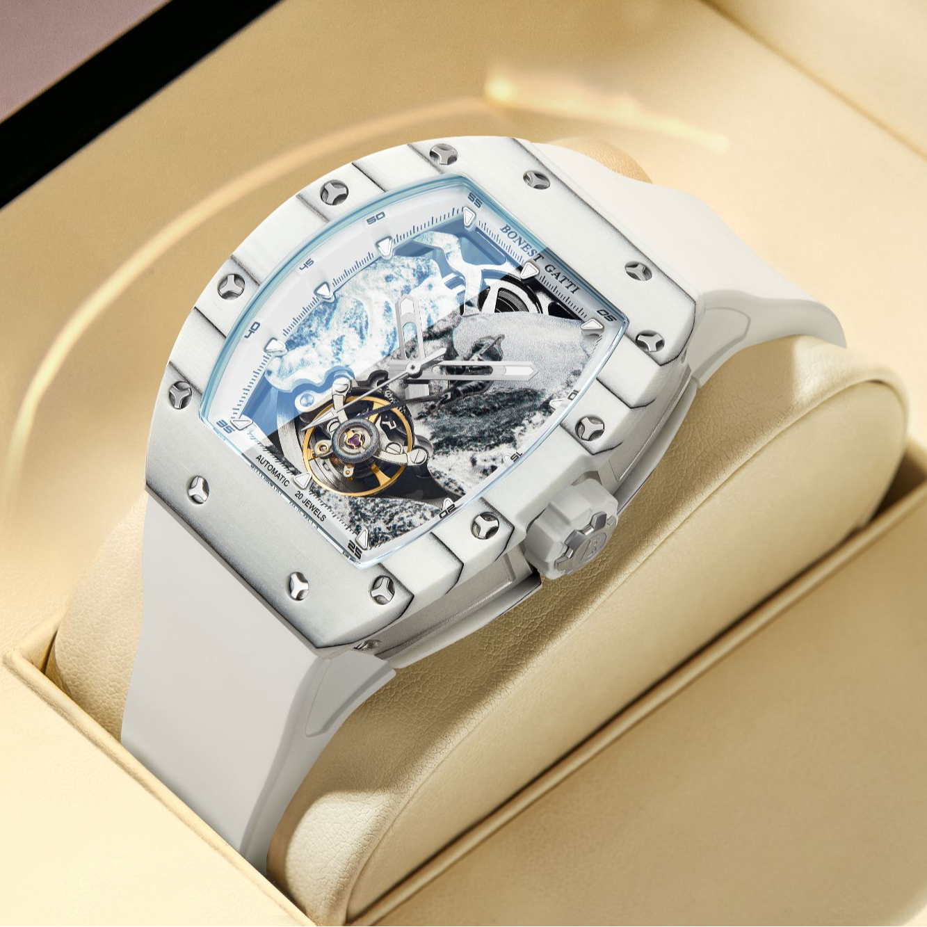 BONEST GATTI/布加迪德国BG9002攀登者碳纤维男士潮流防水腕表